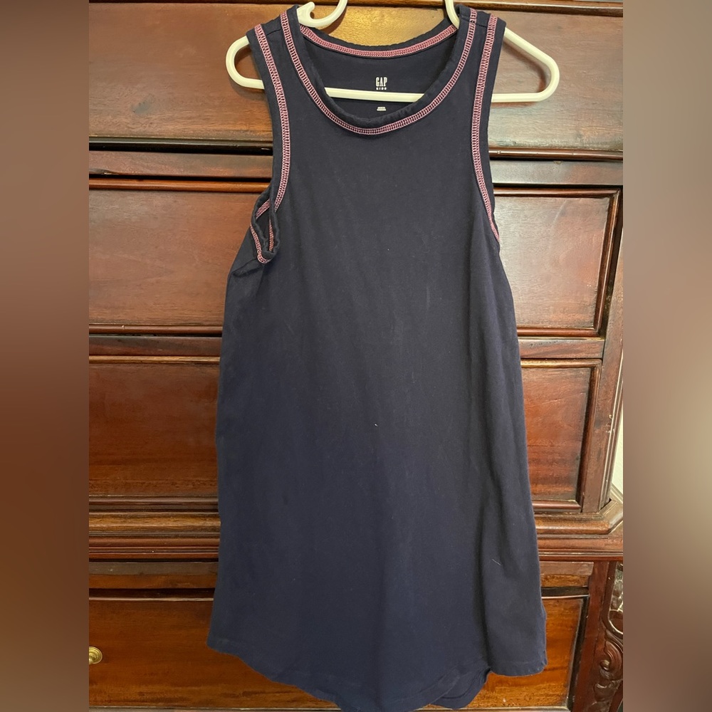 Girls navy cotton dress